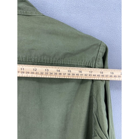 Vintage US Army Jungle Jacket Medium OG-107 Ripstop Vietnam 60s Slant Pockets - Picture 7 of 13